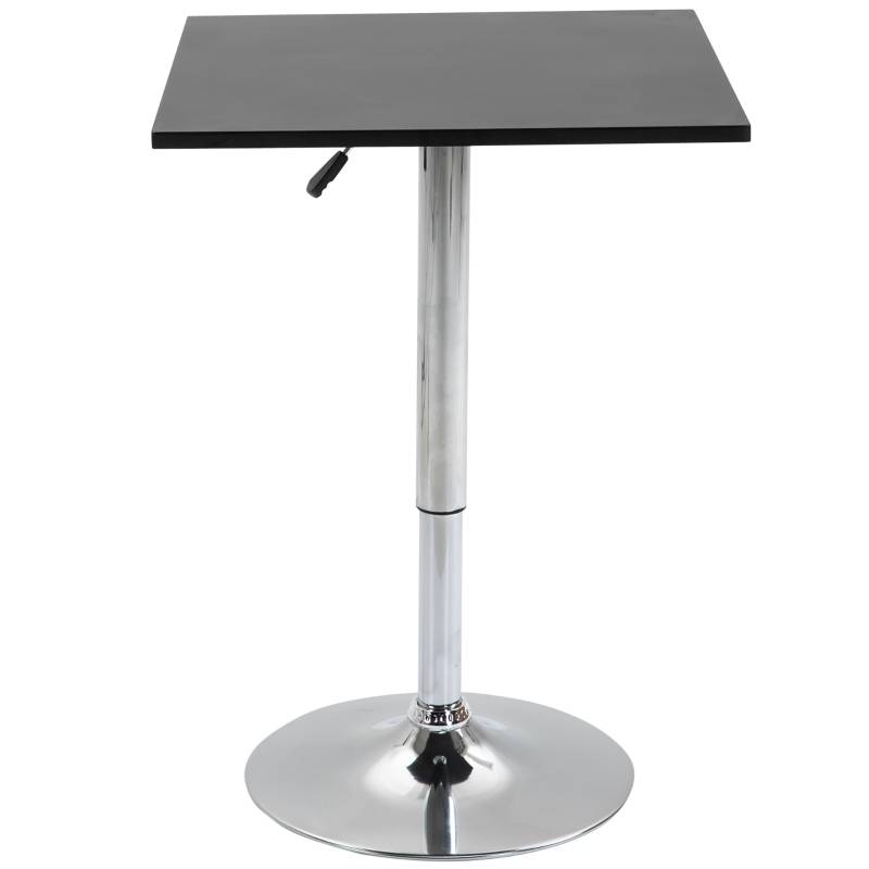 Table de bar bois métal cuisine et salon réglable pivotante 60x60cm noir - ComfortXL Outdoor Living - Image 8
