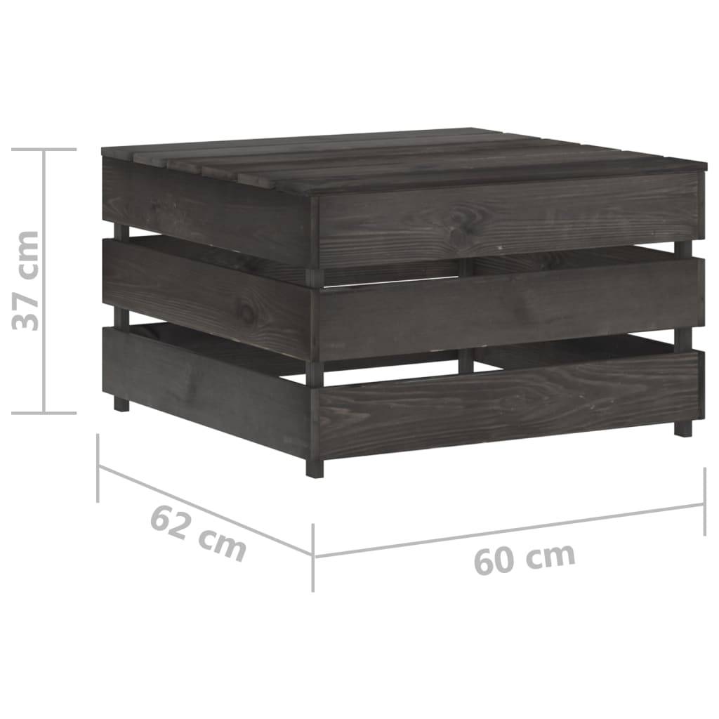 2 pcs Salon de jardin palette - Mobilier d'extérieur Bois de pin imprégné de gris - Image 8