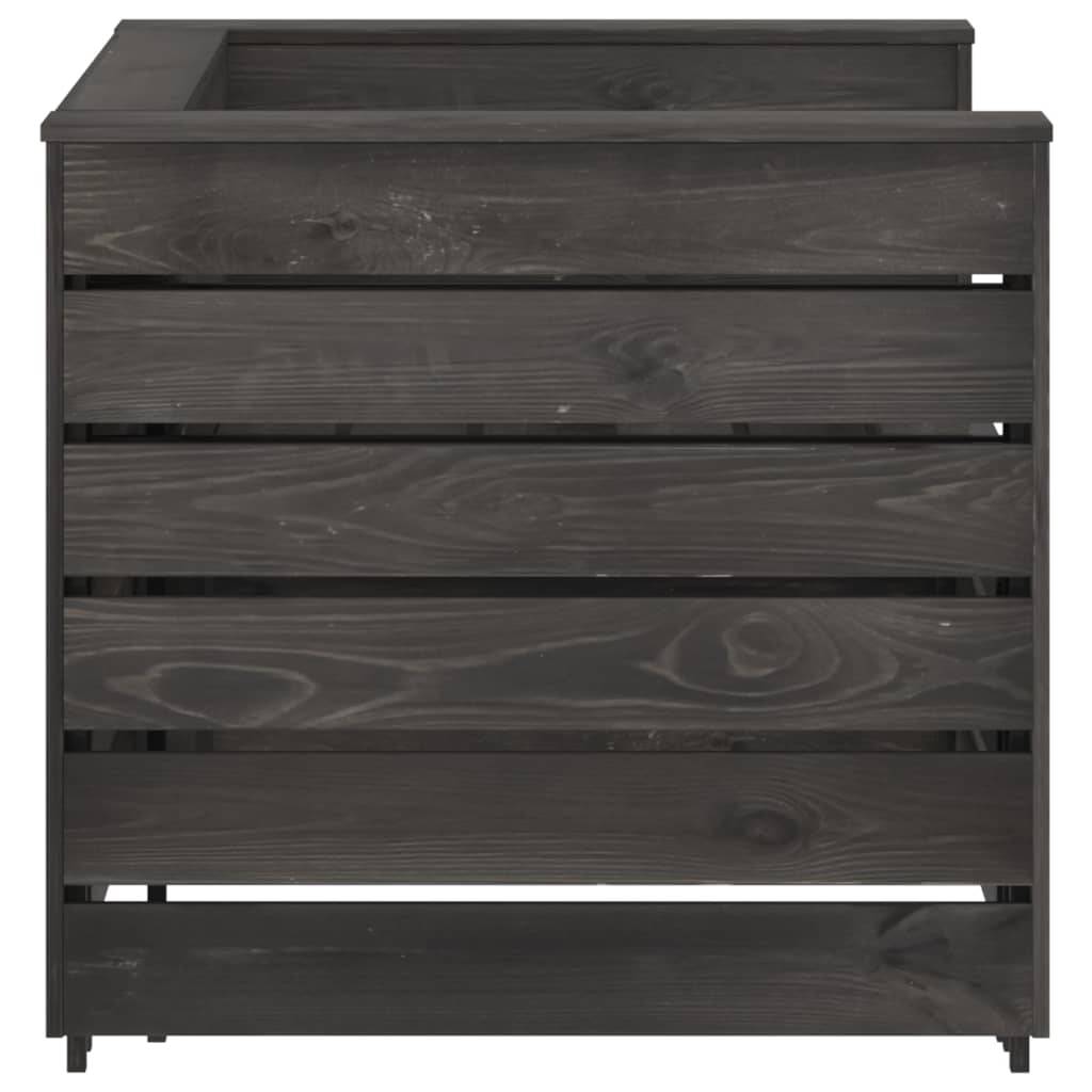 2 pcs Salon de jardin palette - Mobilier d'extérieur Bois de pin imprégné de gris - Image 5