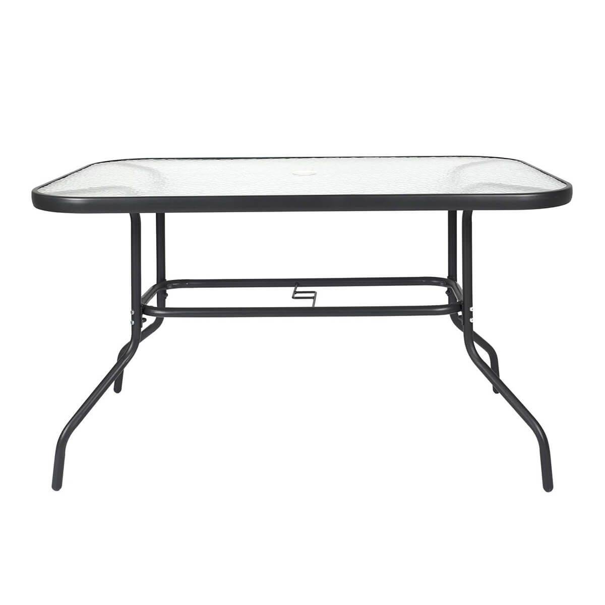 ALTOBUY - Salon de Jardin Noir Table Métal et Verre trempé et 4 Fauteuils en Toile - GARDEL - Image 10