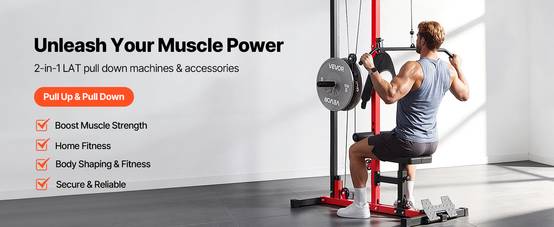 Vevor - VEVOR Station de musculation 3 en 1 - Poulie haute et basse, siège réglable, rouleau ajustable, charge max 181 kg - Image 9