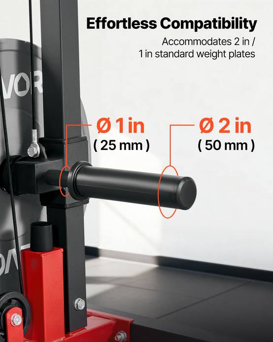 Vevor - VEVOR Station de musculation 3 en 1 - Poulie haute et basse, siège réglable, rouleau ajustable, charge max 181 kg - Image 7