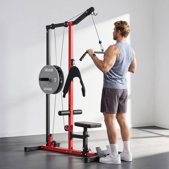 Vevor - VEVOR Station de musculation 3 en 1 - Poulie haute et basse, siège réglable, rouleau ajustable, charge max 181 kg - Image 8