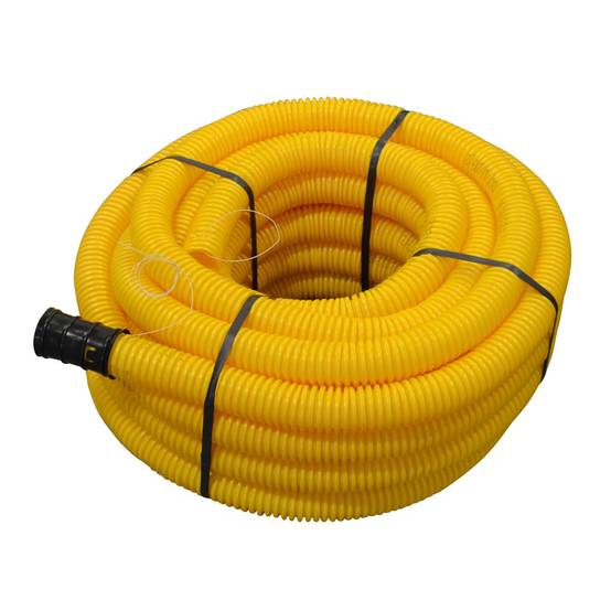 Jardibric - Jardibric - Gaine Annelée PE Polyéthylène Jaune pour Gaz (Ø50 mm x 25 m) - Sécurité et Fiabilité pour Vos Installations