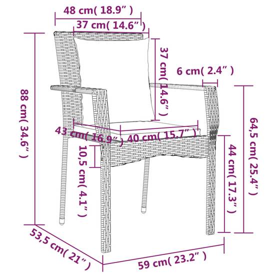 Salon de Jardin 8 Personnes Résine Tressée Table Bois d'Acacia Noir – ComfortXL Outdoor Living - Image 10