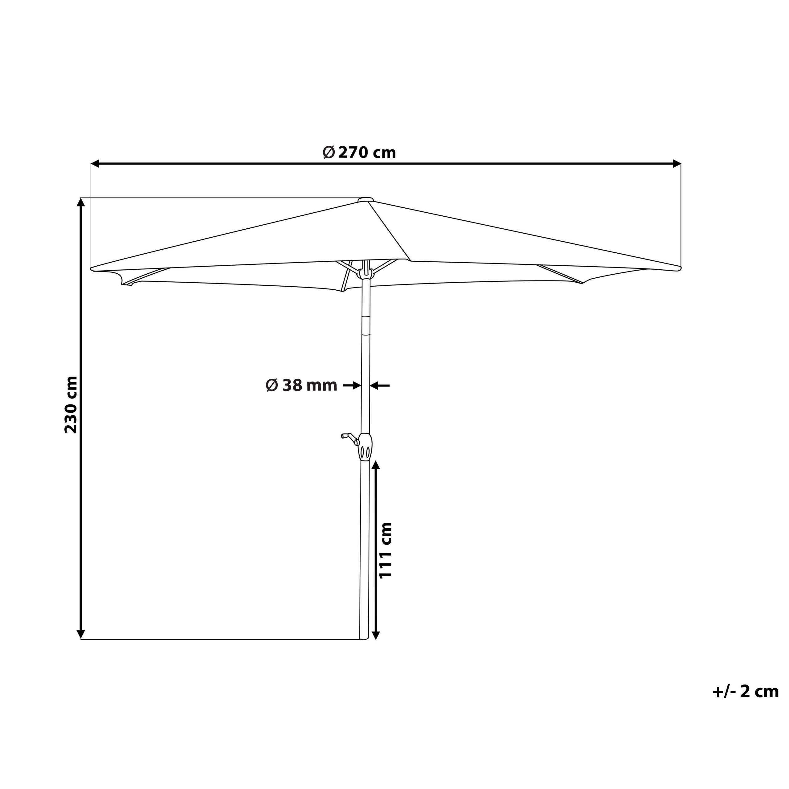 Beliani - Parasol droit Tissu Gris foncé VARESE - Beliani - Imagen 3