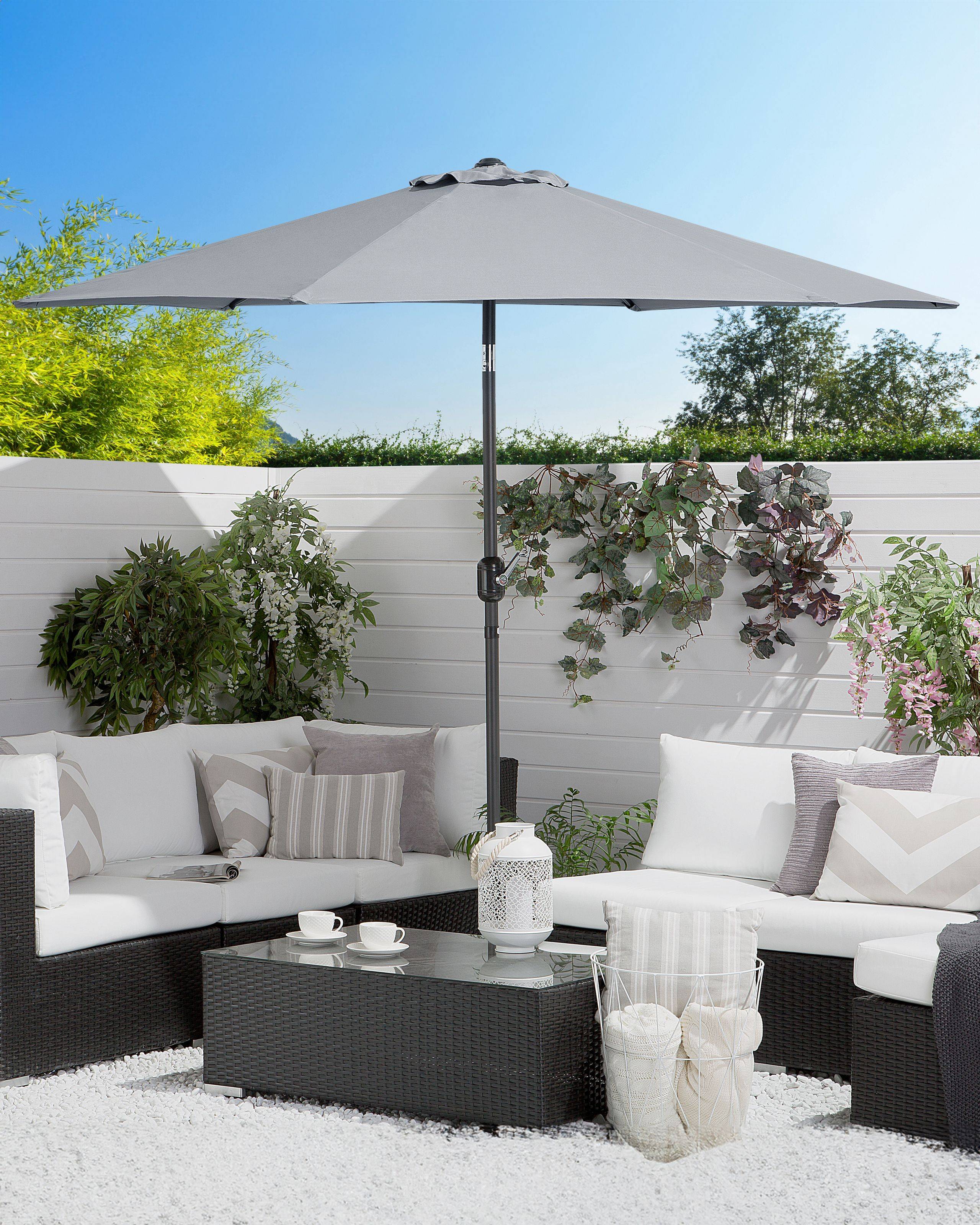 Beliani - Parasol droit Tissu Gris foncé VARESE - Beliani - Imagen 1