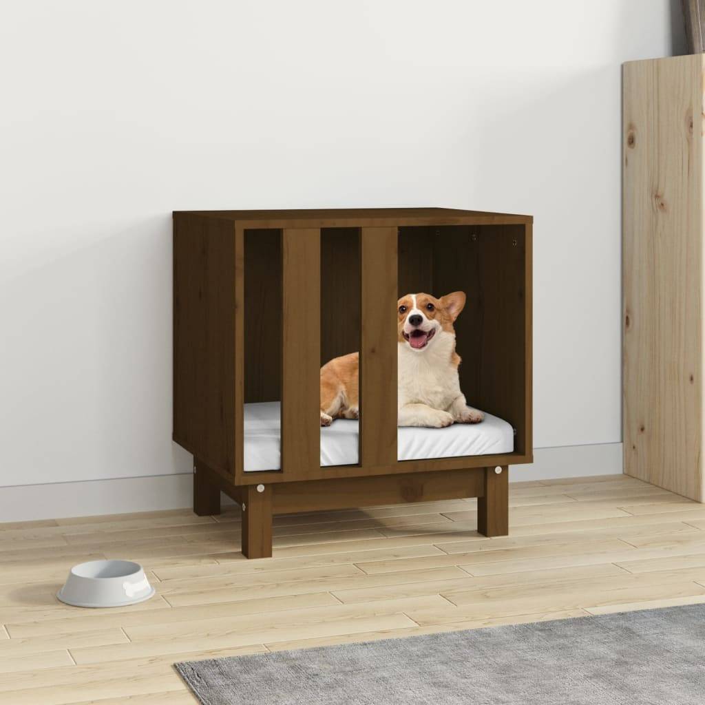Vidaxl - Niche pour chien Marron miel 50x40x52 cm Bois de pin massif vidaXL 822474 - Imagen 1