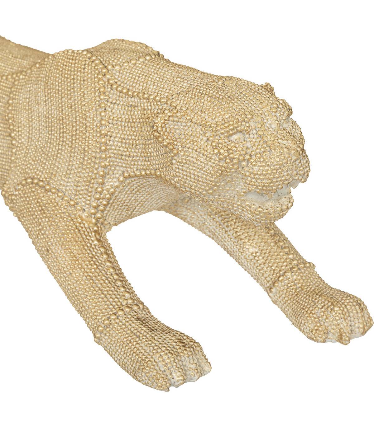 Objet déco Panthère en résine Dorée motifs en relief L 59 cm - Image 2