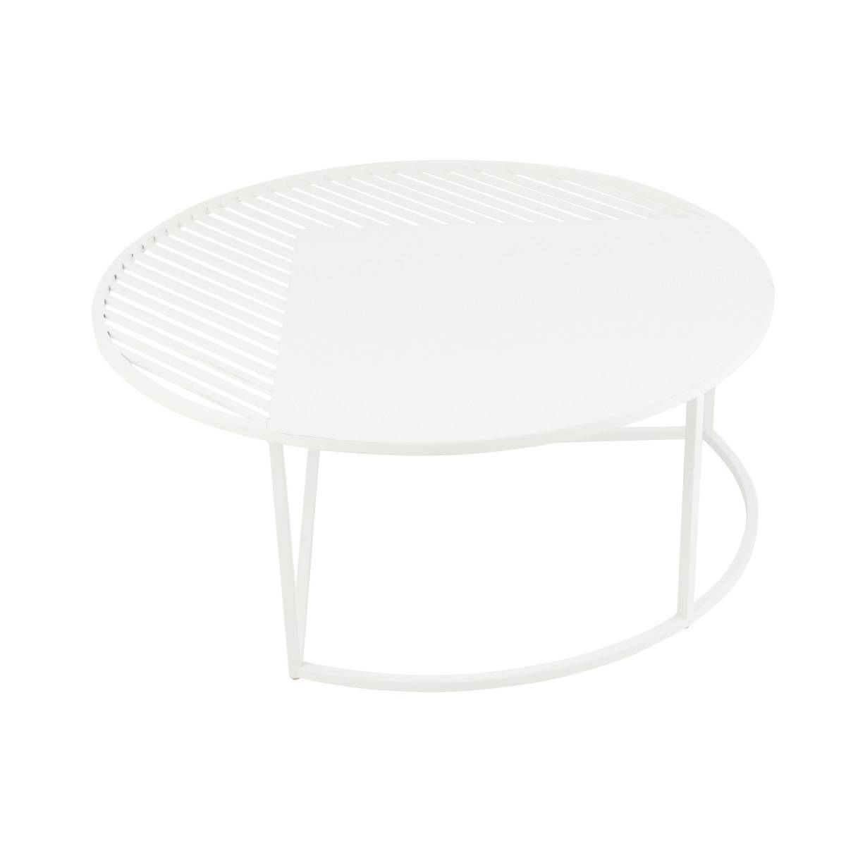 J-Line - Table Basse de Jardin en Métal "Celie" 90cm Blanc - Image 4