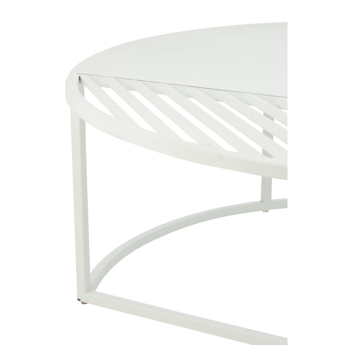 J-Line - Table Basse de Jardin en Métal "Celie" 90cm Blanc - Image 5