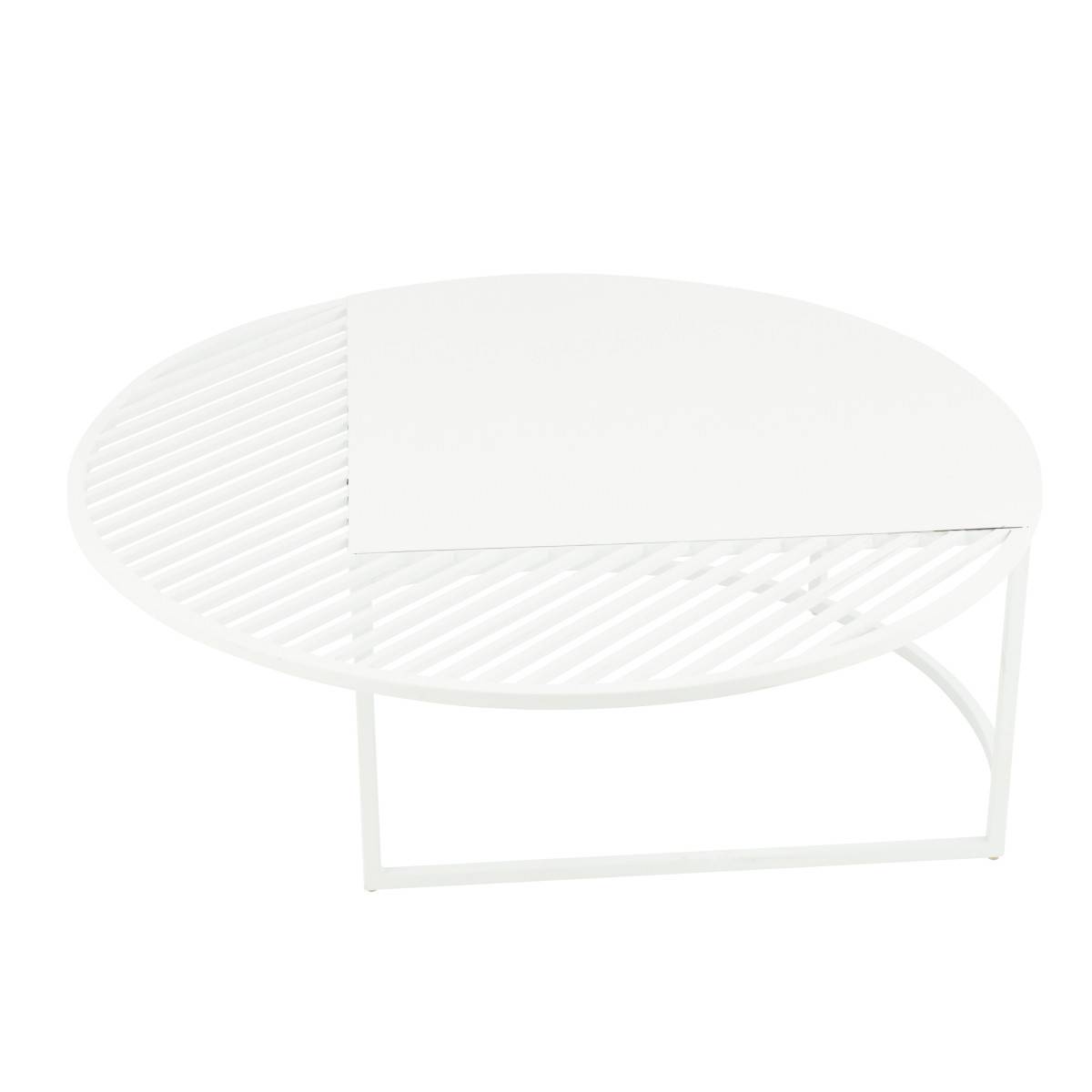 J-Line - Table Basse de Jardin en Métal "Celie" 90cm Blanc - Image 3