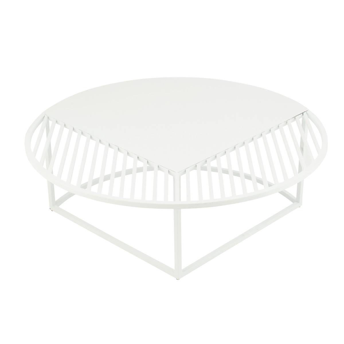 J-Line - Table Basse de Jardin en Métal "Celie" 90cm Blanc - Image 2