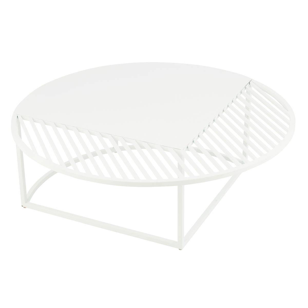 J-Line - Table Basse de Jardin en Métal "Celie" 90cm Blanc - Image 1