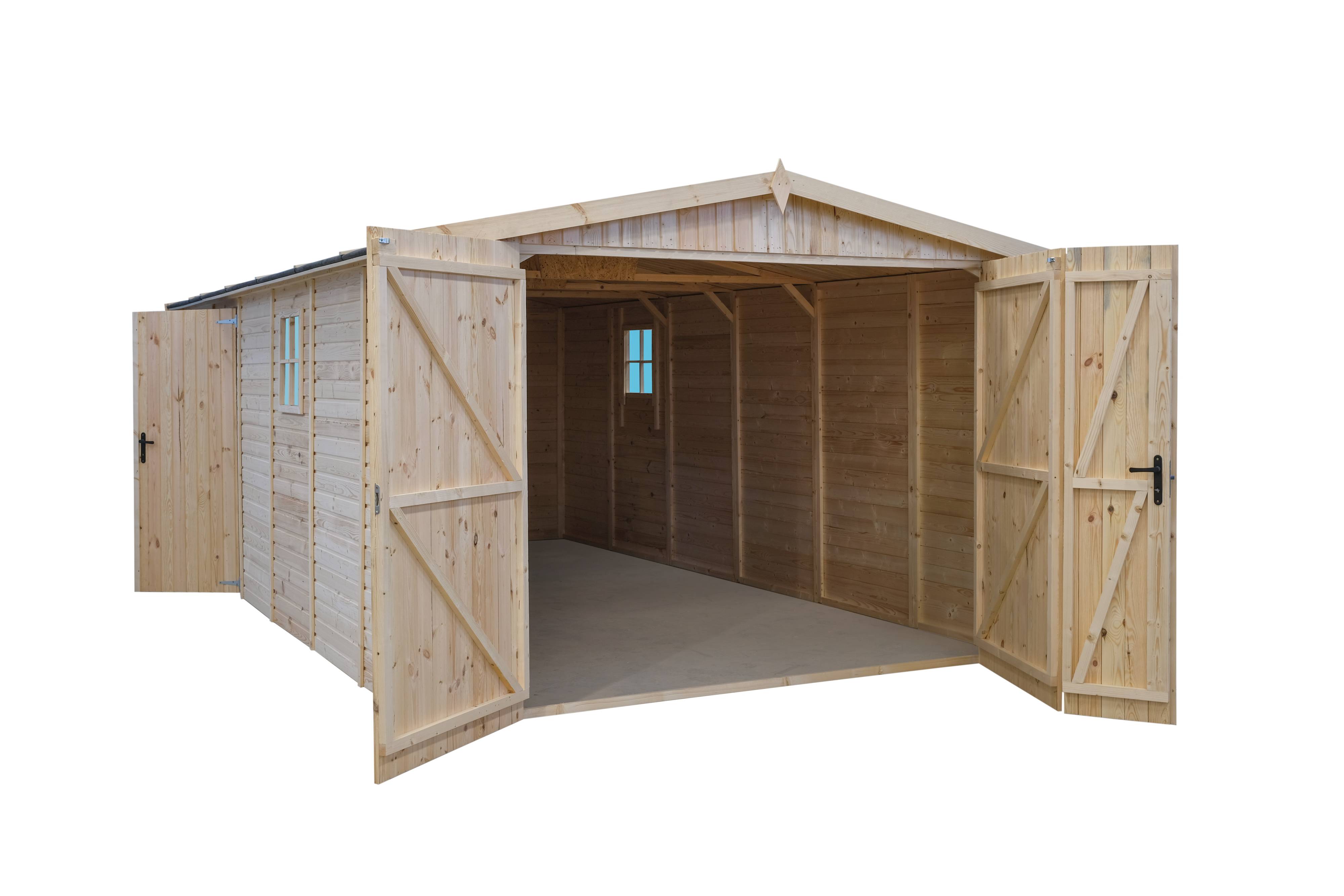 Gartflex - Garage en bois,surface utile 17.02 m², 588x303cm, ep 19mm,  INT035 / GARTFLEX - Image 2