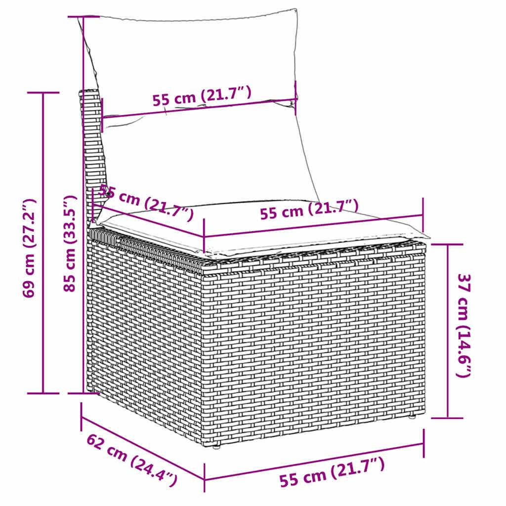 Petit Salon de Jardin Résine Tressée avec Coffres de Rangement et Pouf pour Balcon Gris 4 Places – ComfortXL Outdoor Living - Image 5