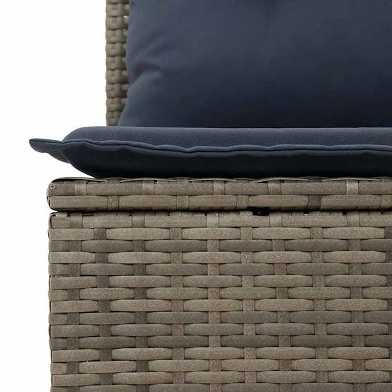 Petit Salon de Jardin Résine Tressée avec Coffres de Rangement et Pouf pour Balcon Gris 4 Places – ComfortXL Outdoor Living - Image 9