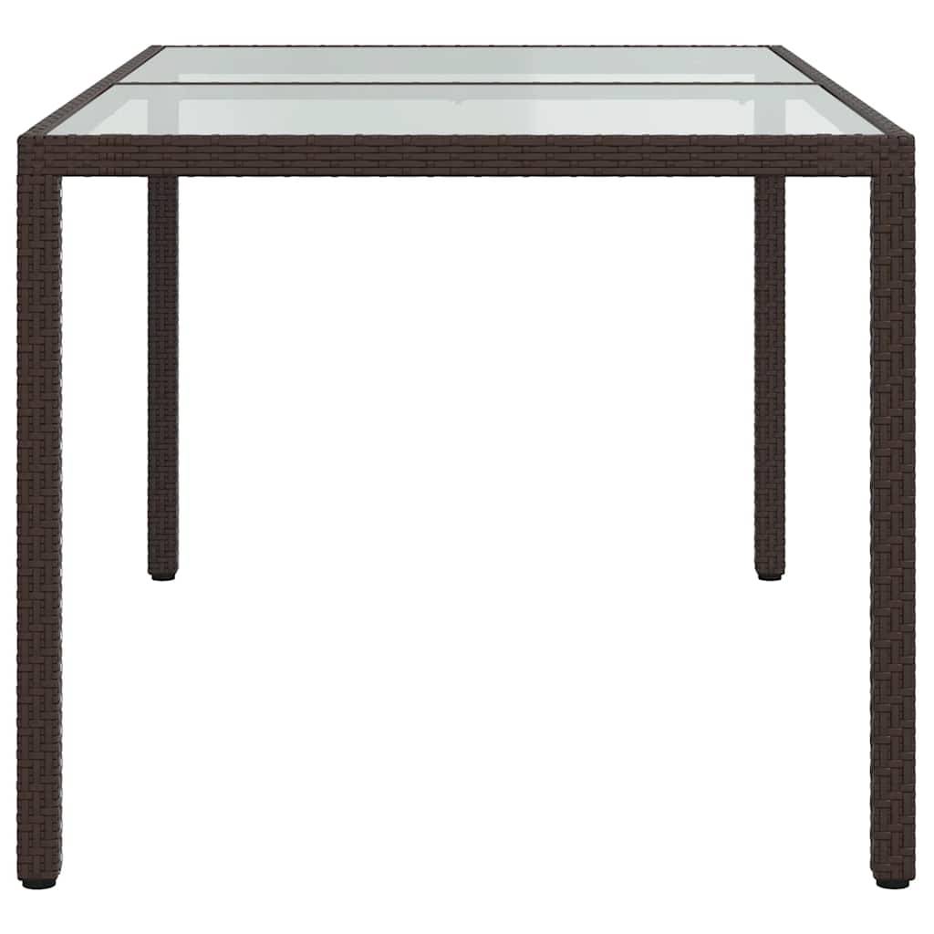 PANGIVO - Table de jardin résine tressée marron verre trempé 150 x 90 x 75 cm - PANGIVO - Image 4