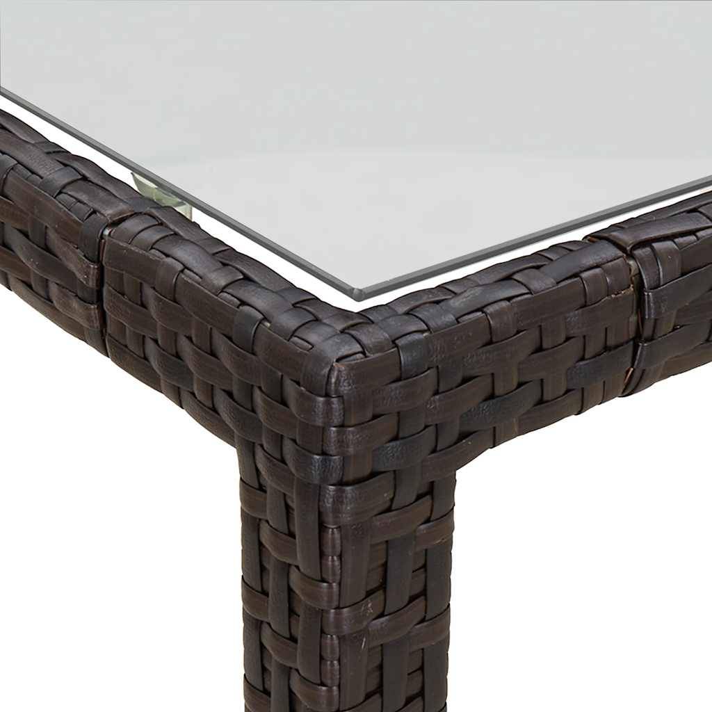 PANGIVO - Table de jardin résine tressée marron verre trempé 150 x 90 x 75 cm - PANGIVO - Image 6