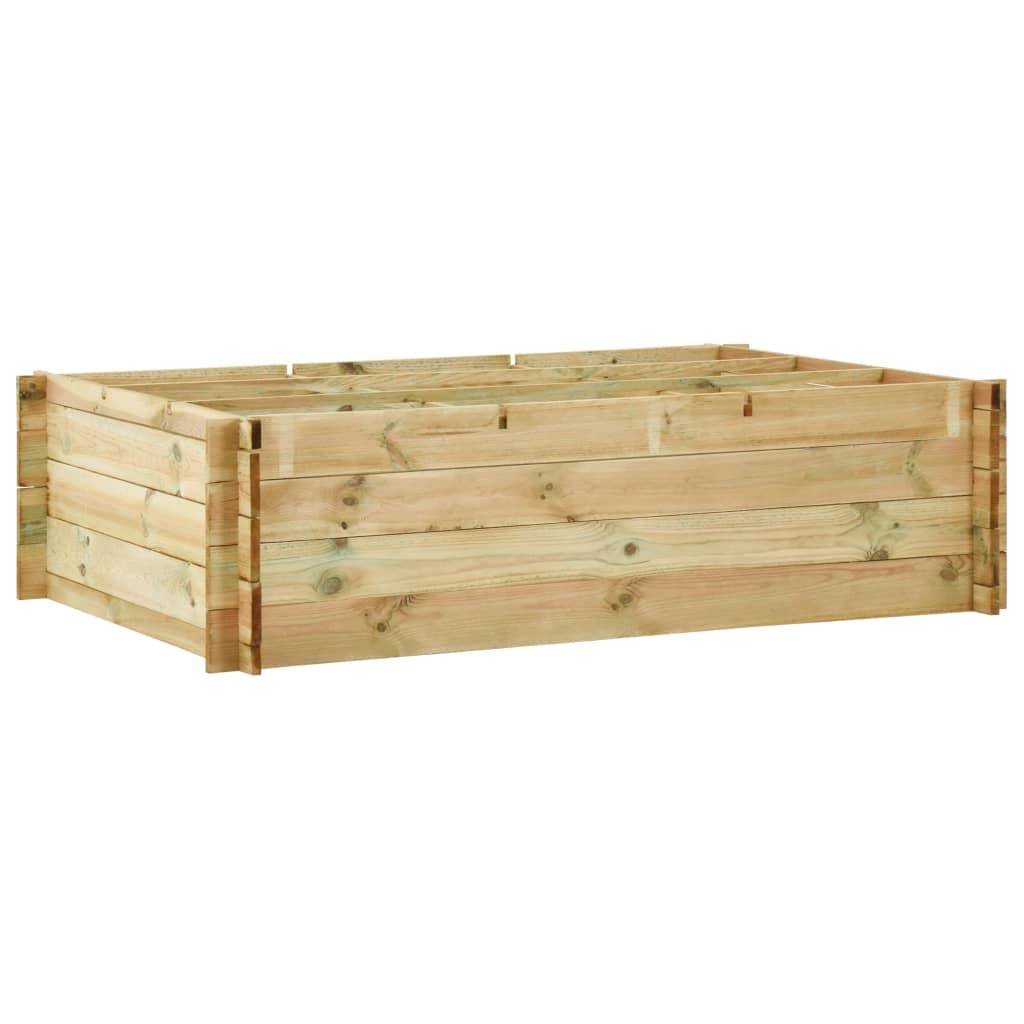 Helloshop26 - Jardinière lit surélevé plantes fleurs jardin 150 x 100 x 40 cm bois imprégné - Imagen 1
