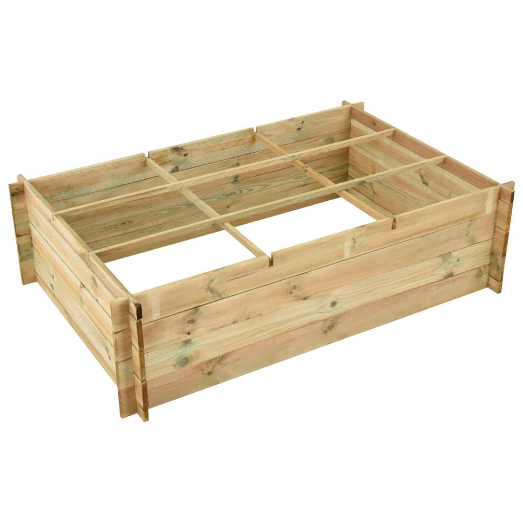Helloshop26 - Jardinière lit surélevé plantes fleurs jardin 150 x 100 x 40 cm bois imprégné - Imagen 4