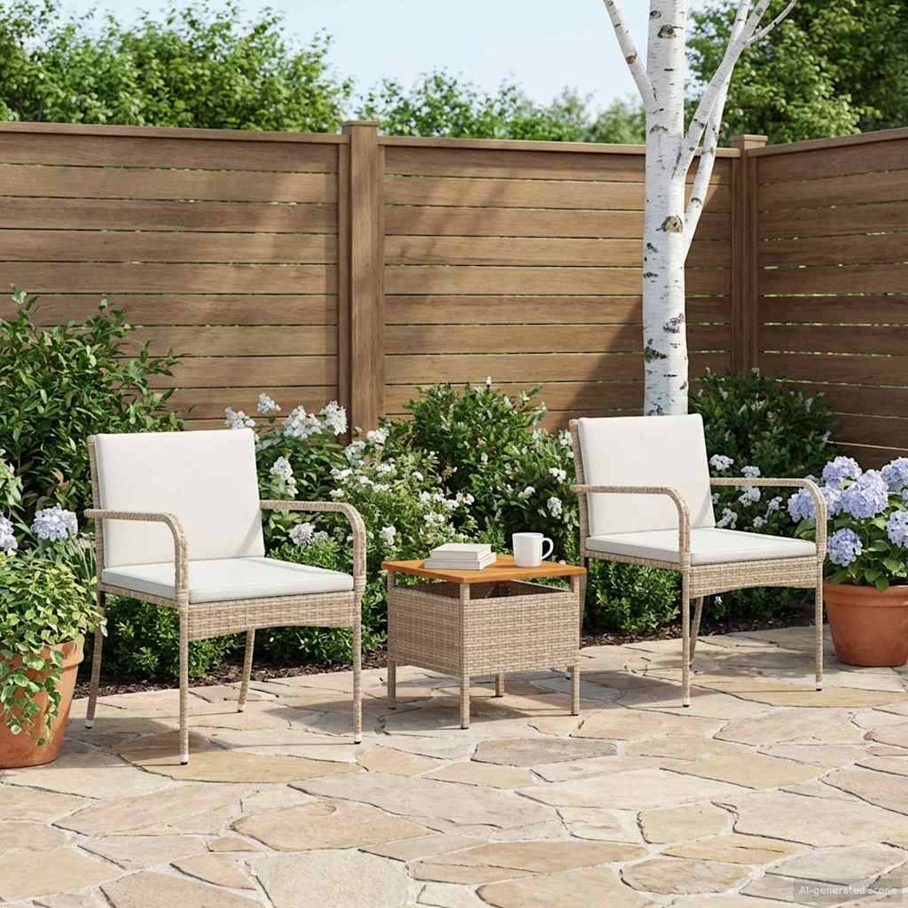 Vidaxl - Ensemble de jardin-Salons de jardin Beige polyrotin 896500 - Image 3