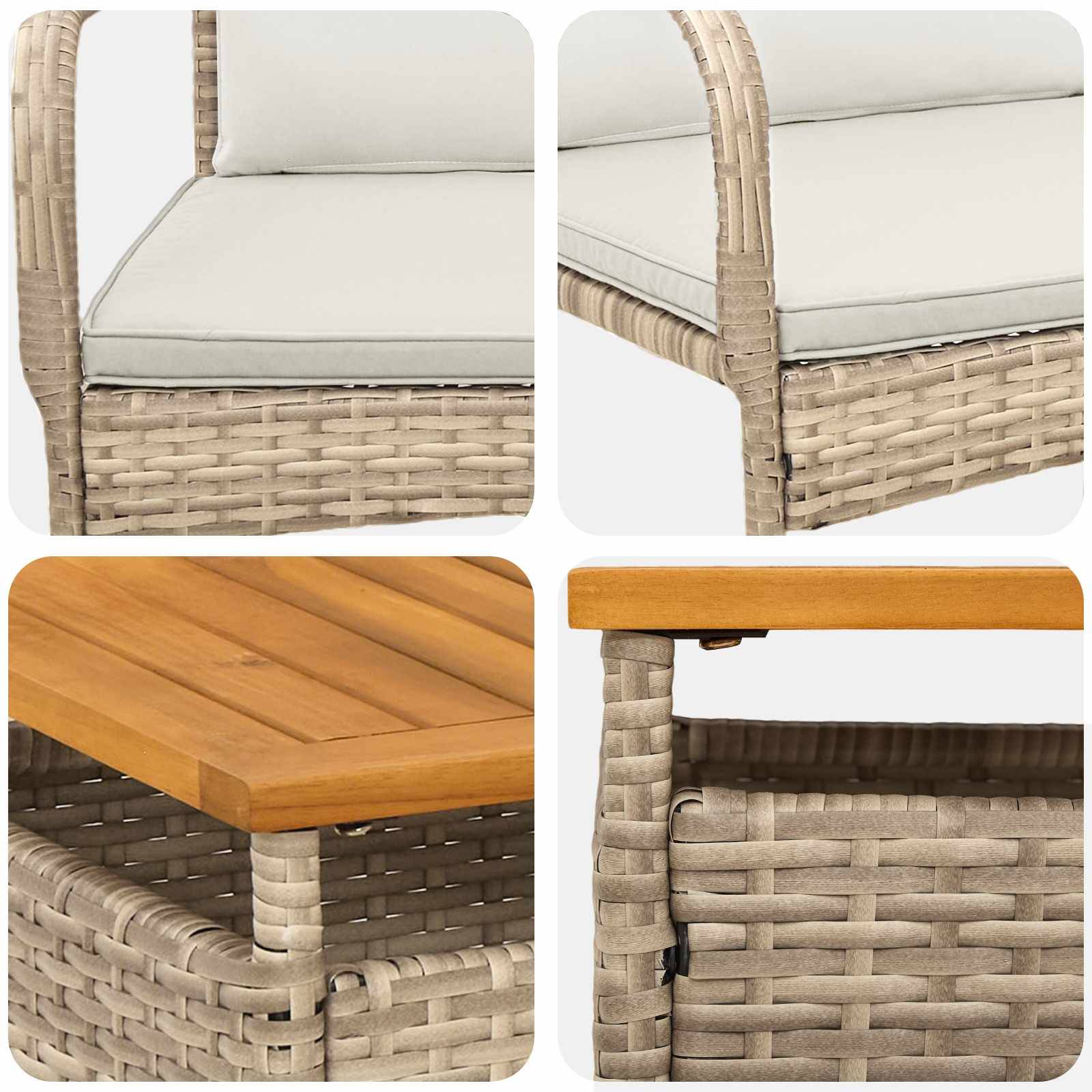 Vidaxl - Ensemble de jardin-Salons de jardin Beige polyrotin 896500 - Image 7