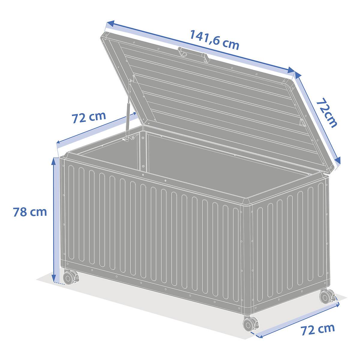 Hesperide - Coffre de rangement "Edenio" argile M 141,6 x 72 x 78cm en aluminium Hespéride - Image 8
