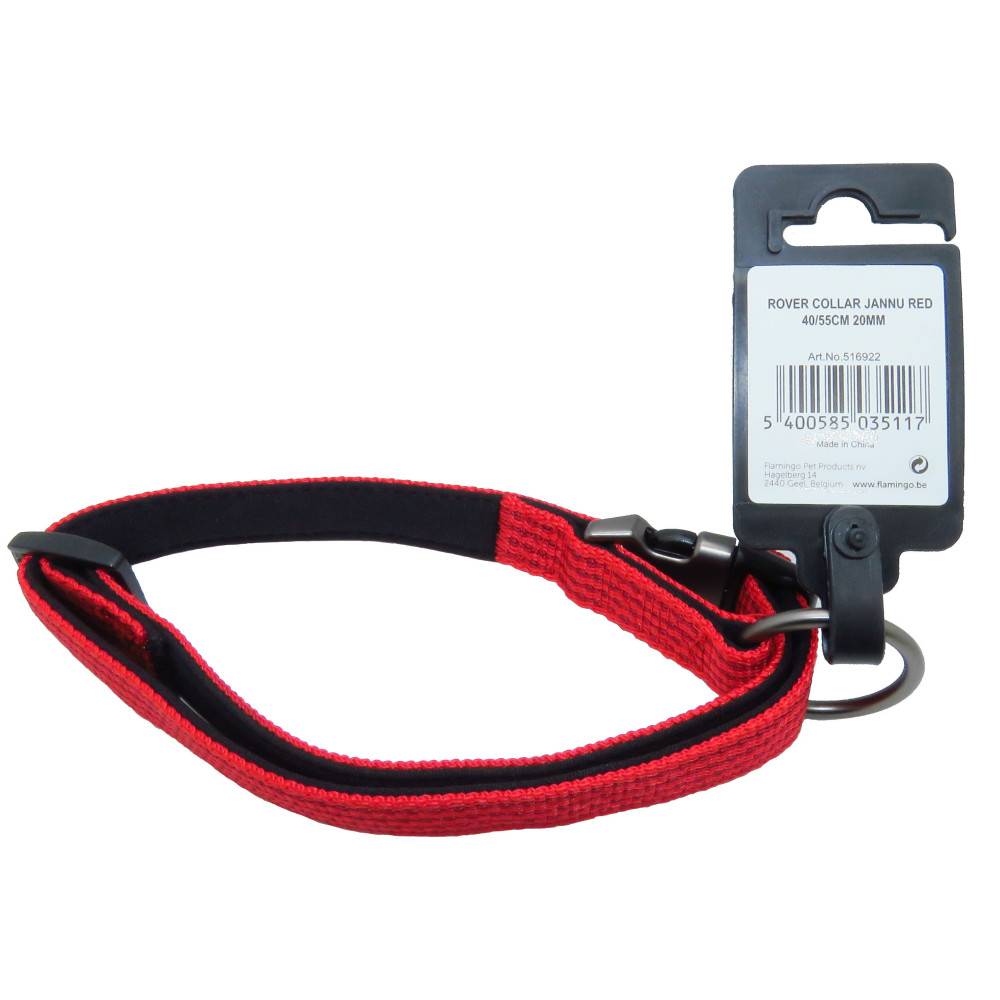 Flamingo - Collier Jannu rouge réglable de 40 à 55 cm 20 mm taille L pour chien - Imagen 3