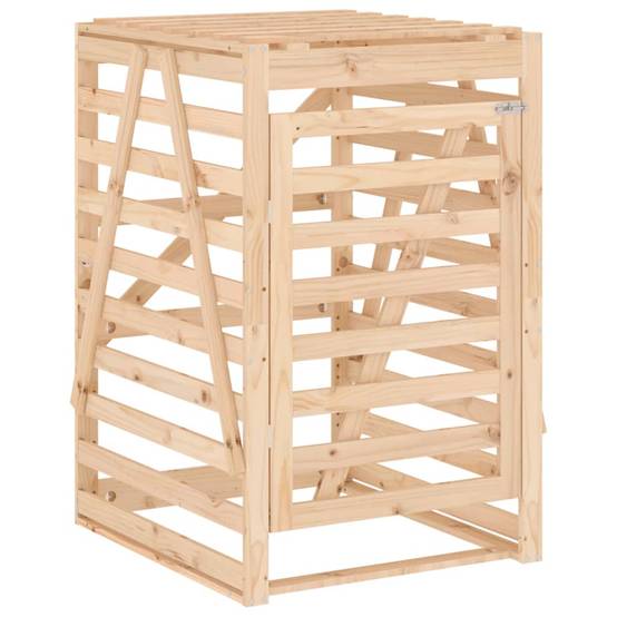 Abri pour poubelle 2.2m² - Abri à poubelles - Cache poubelle triple sur roulettes bois massif de pin MAISON CHIC - Image 8