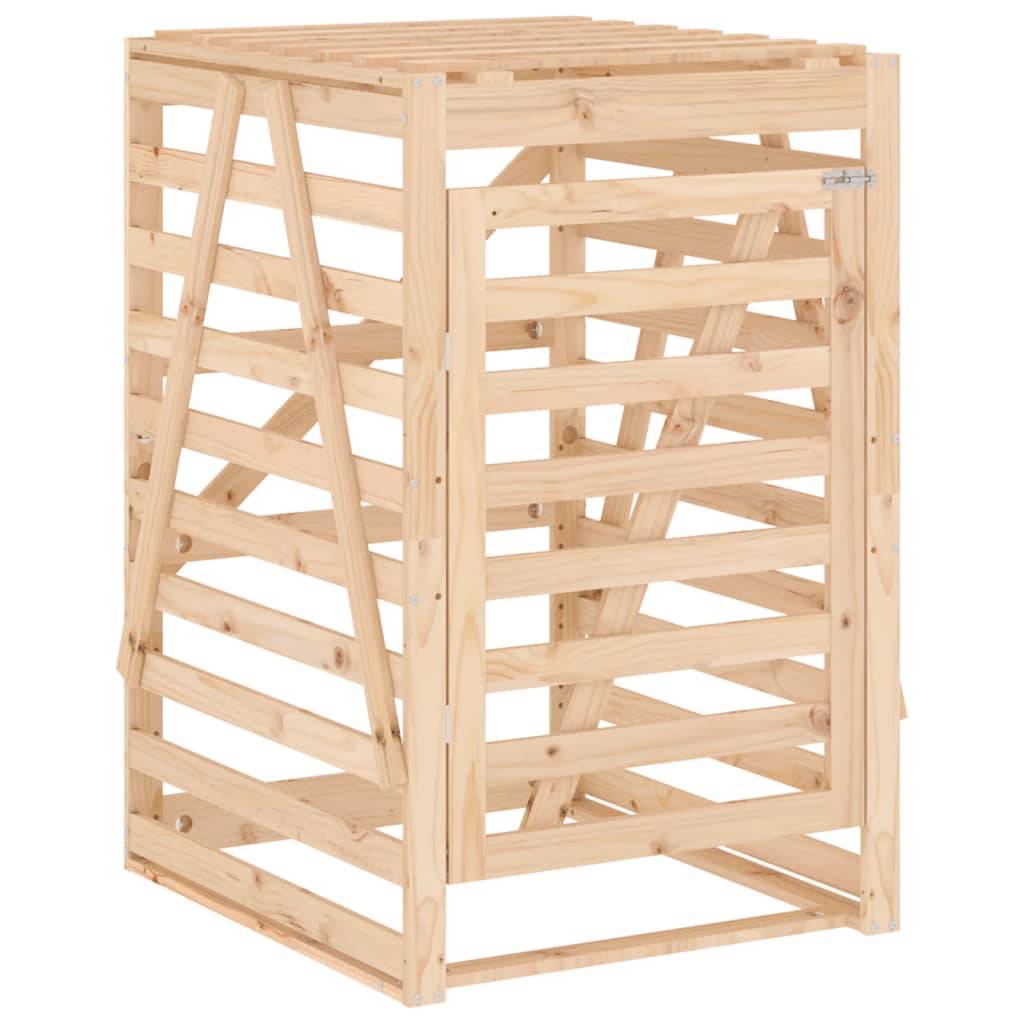 Abri pour poubelle 2.2m² - Abri à poubelles - Cache poubelle triple sur roulettes bois massif de pin MAISON CHIC - Image 8