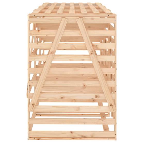Abri pour poubelle 2.2m² - Abri à poubelles - Cache poubelle triple sur roulettes bois massif de pin MAISON CHIC - Image 7