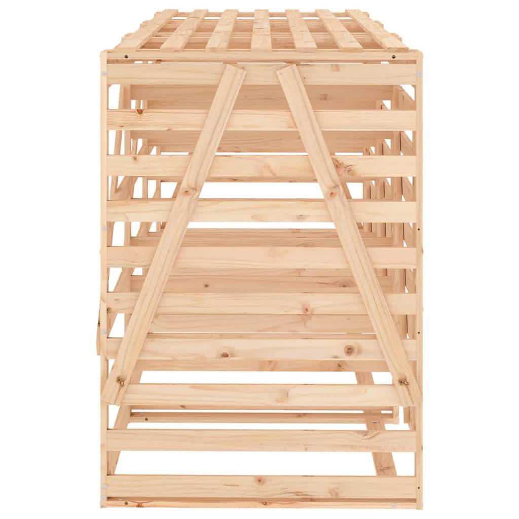 Abri pour poubelle 2.2m² - Abri à poubelles - Cache poubelle triple sur roulettes bois massif de pin MAISON CHIC - Image 7