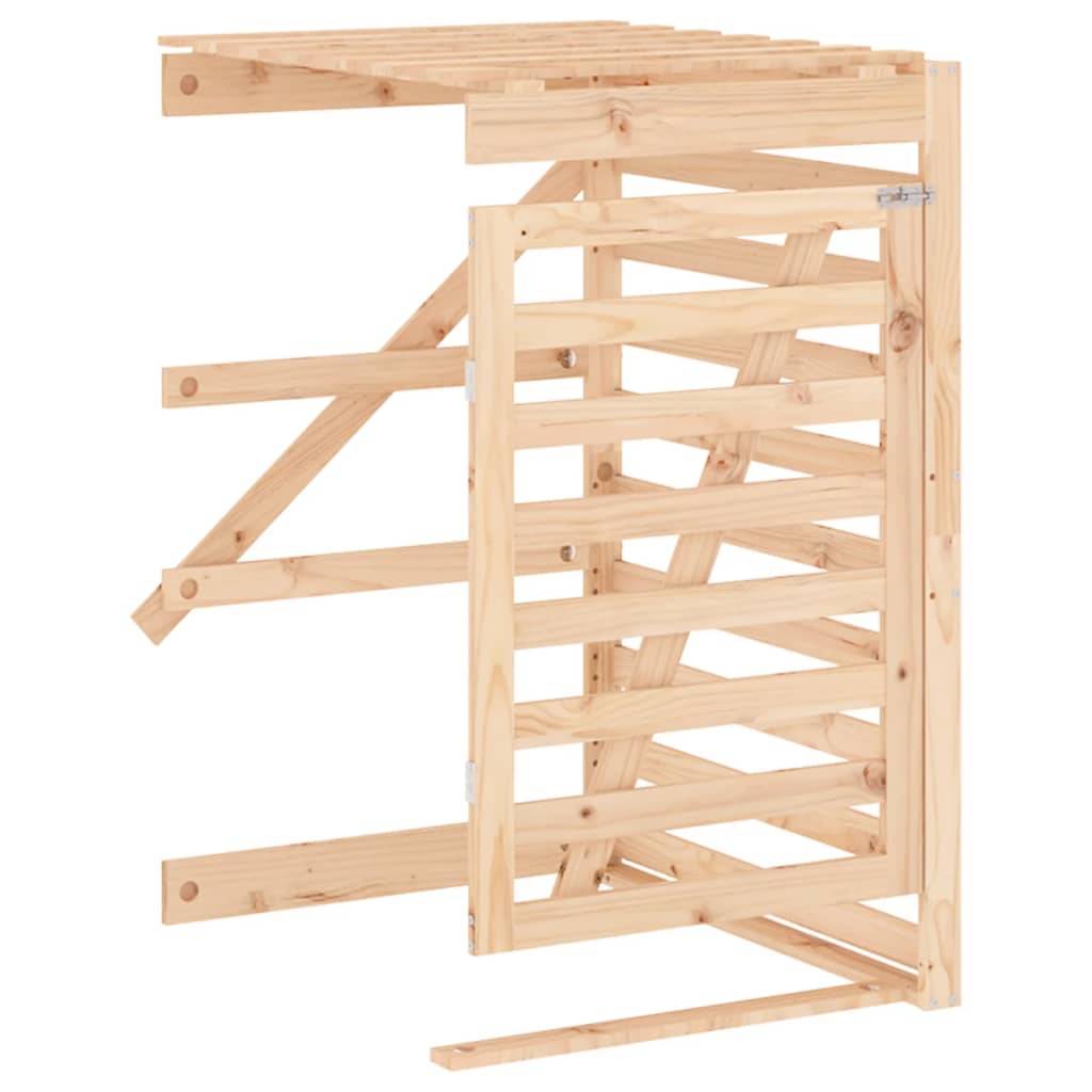 Abri pour poubelle 2.2m² - Abri à poubelles - Cache poubelle triple sur roulettes bois massif de pin MAISON CHIC - Image 9
