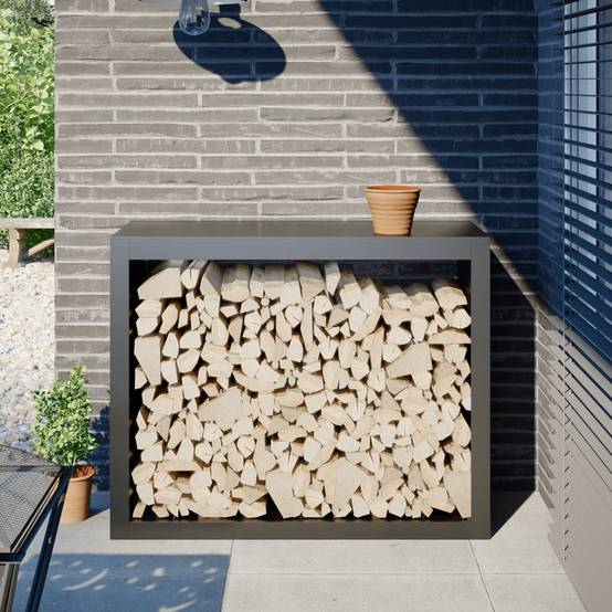 Range-bûches en acier pour bois de chauffage jardin et maison Anthracite 80 cm – ComfortXL Outdoor Living - Image 1