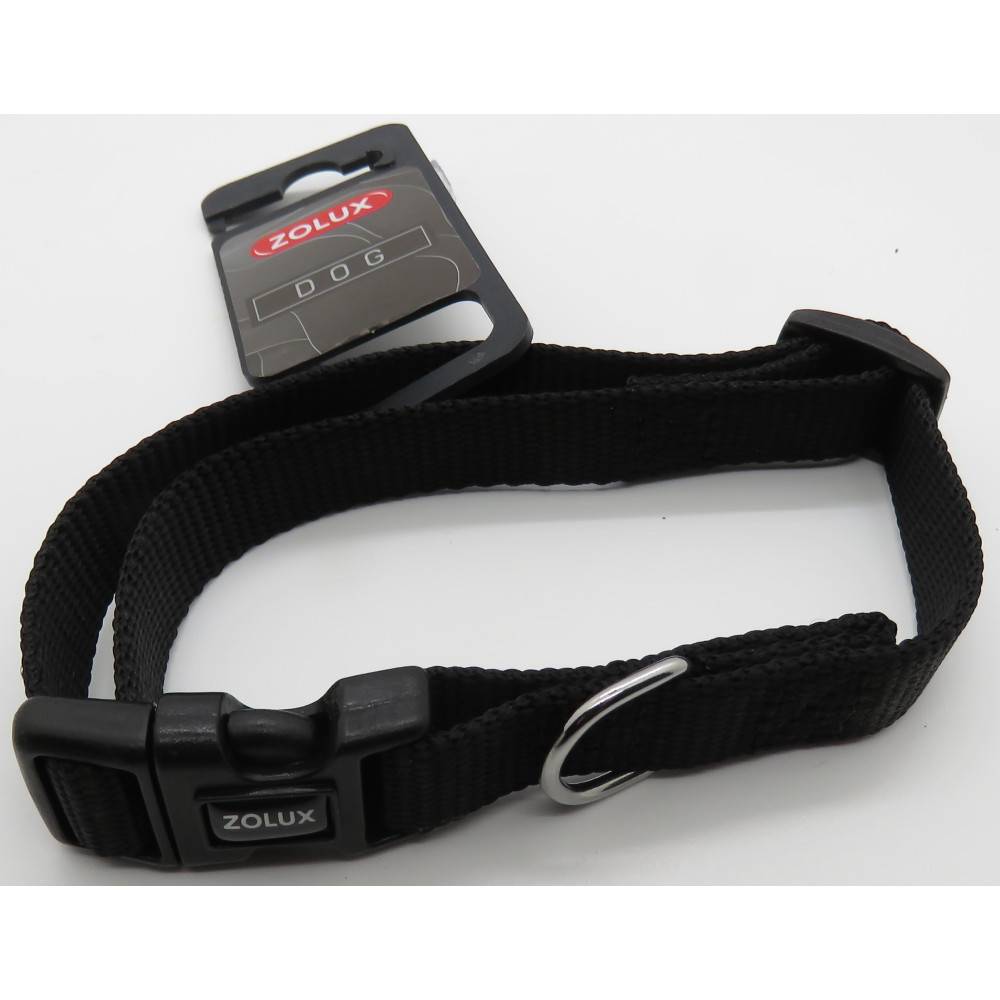 Zolux - Collier nylon 30 - 40 cm x 15 mm noir pour chien. - Image 1