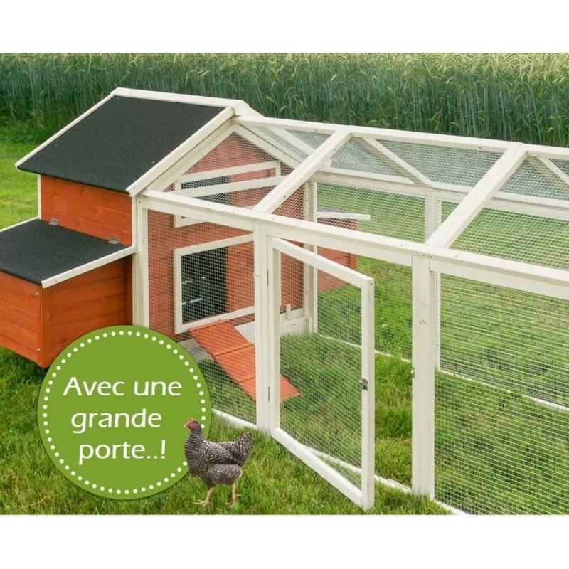Poulailler en bois pour jardin extérieure Cage Canard avec Nichoir Modèle: 158 Betty rouge 301x171x113cm(LxlxH)AVEC extension - Image 3