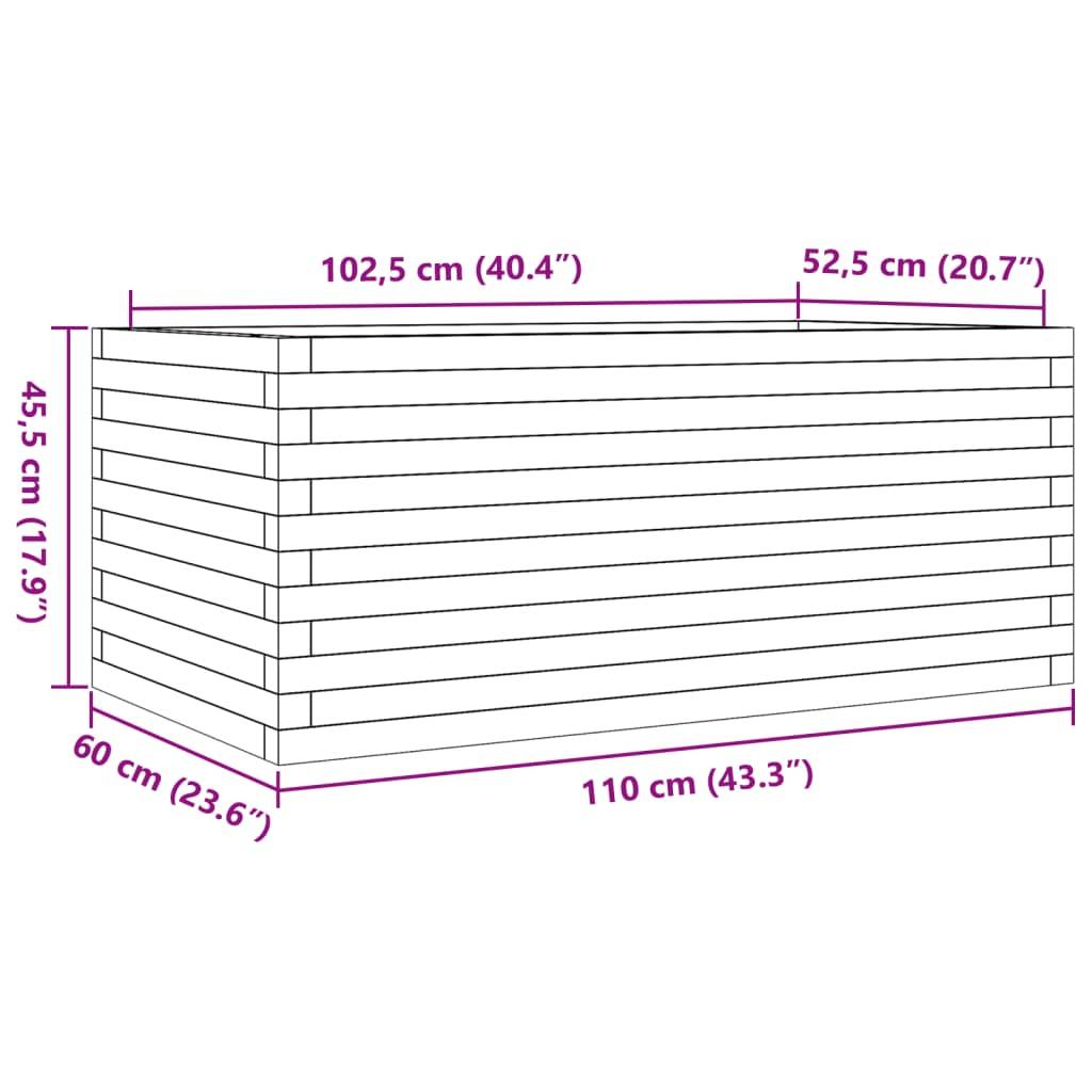 Maison Chic - Jardinière, Bac à fleurs, Pot de fleurs 110x60x45,5 cm bois de pin massif - Imagen 10