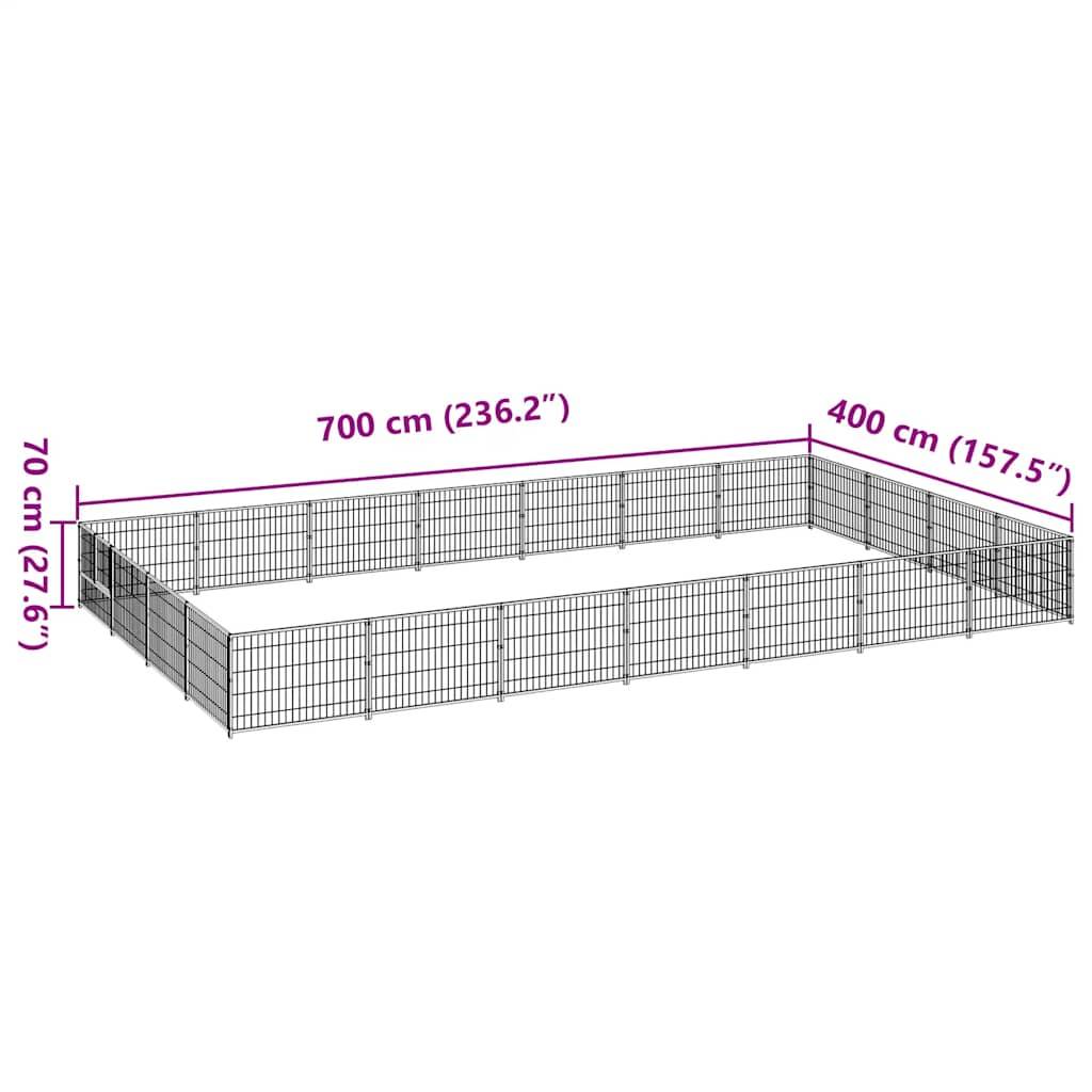 Vidaxl - Chenil Argenté 28 m² Acier vidaXL 3082153 - Imagen 3