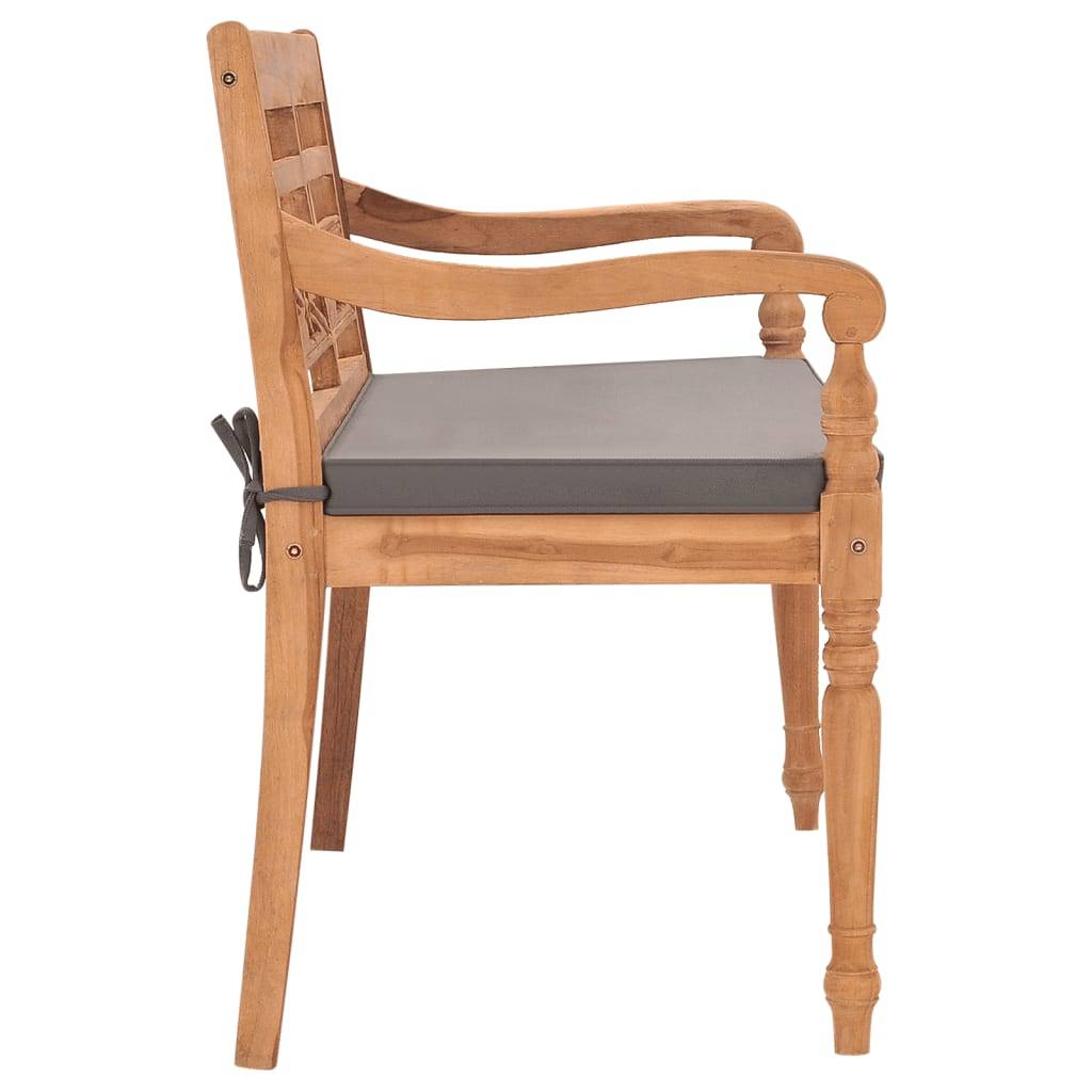 Helloshop26 - Banc de jardin meuble de patio d'extérieur terrasse avec coussin gris foncé 120 cm bois de teck massif - Imagen 3