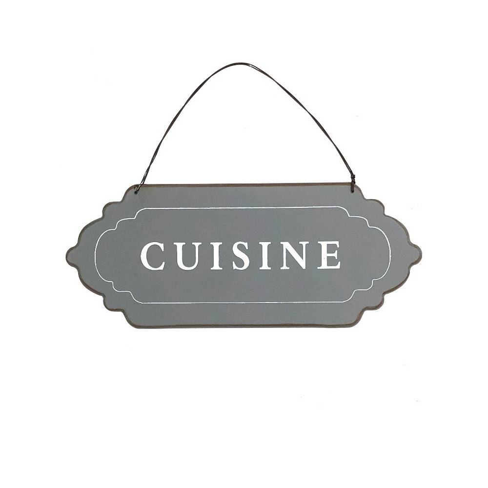 ~ Plaque de porte décorative vintage cuisine fer gris 25 x 11 cm Chemin de campagne - Imagen 1