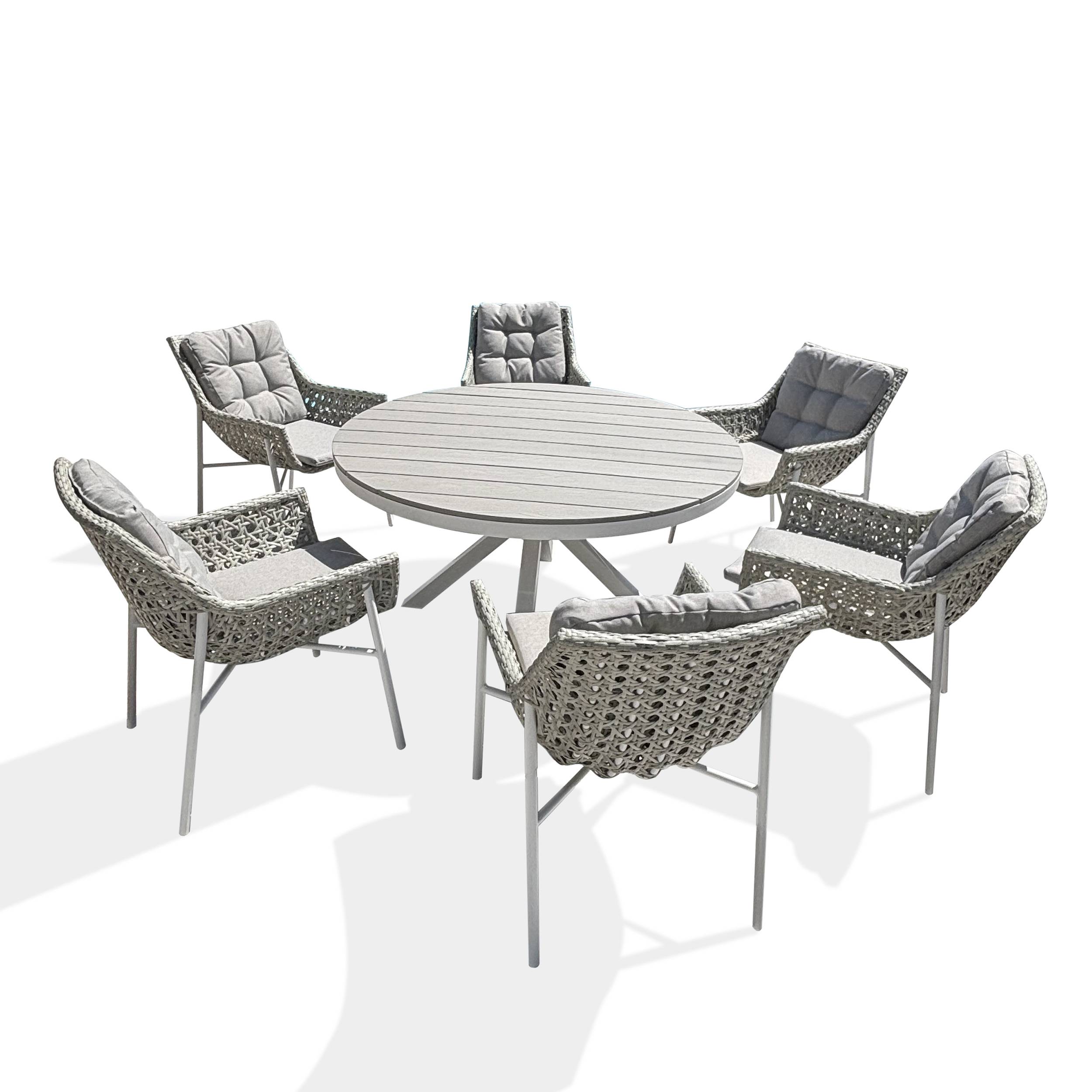 Ensemble repas de jardin ELBA 6 places - BLANC - REMARQUABLE - Image 1