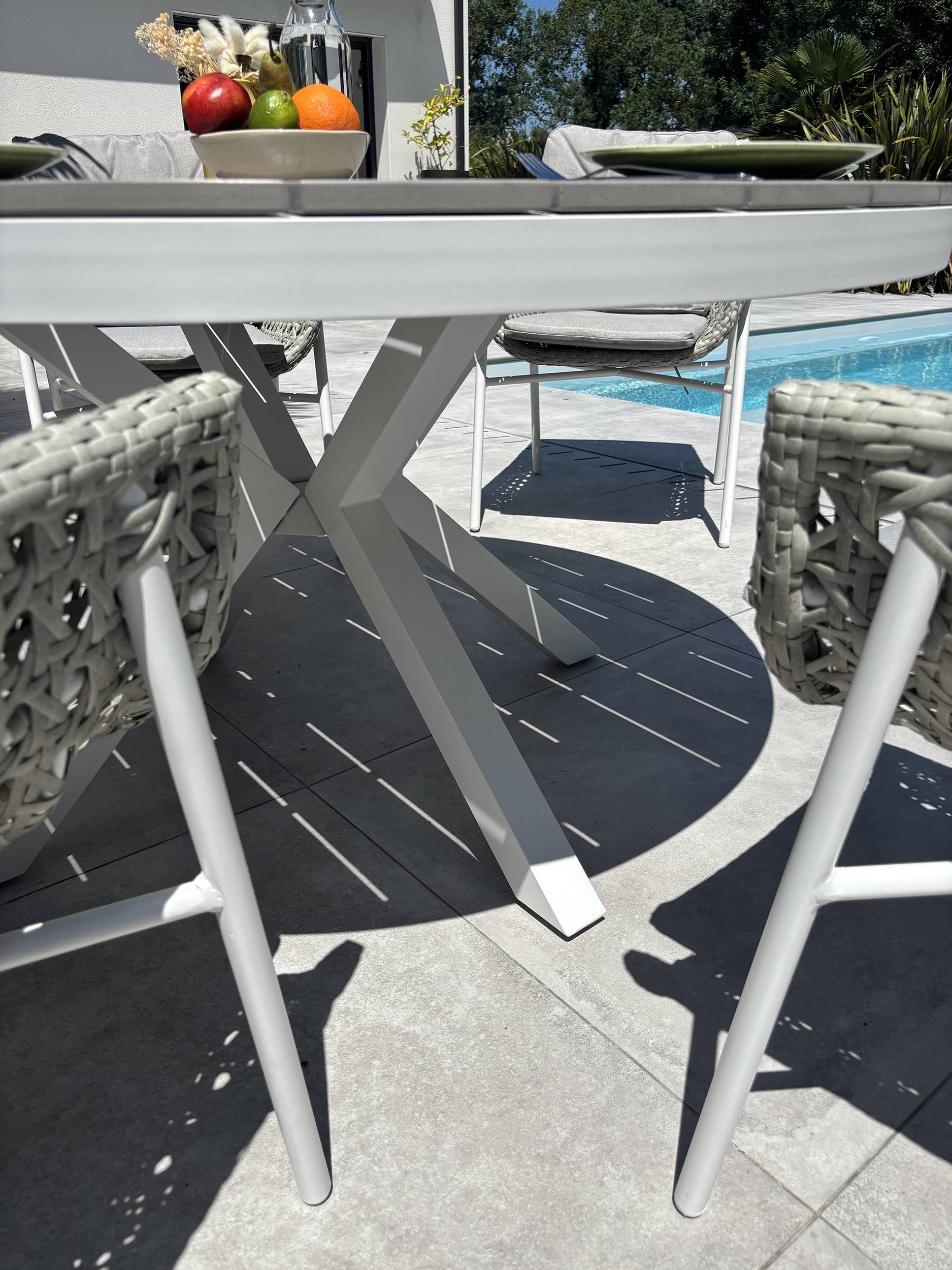Ensemble repas de jardin ELBA 6 places - BLANC - REMARQUABLE - Image 6