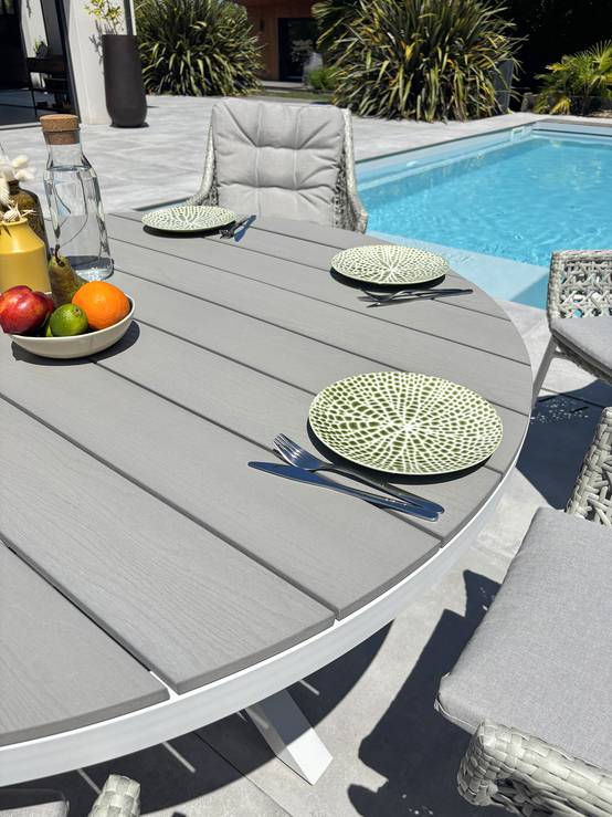 Ensemble repas de jardin ELBA 6 places - BLANC - REMARQUABLE - Image 5