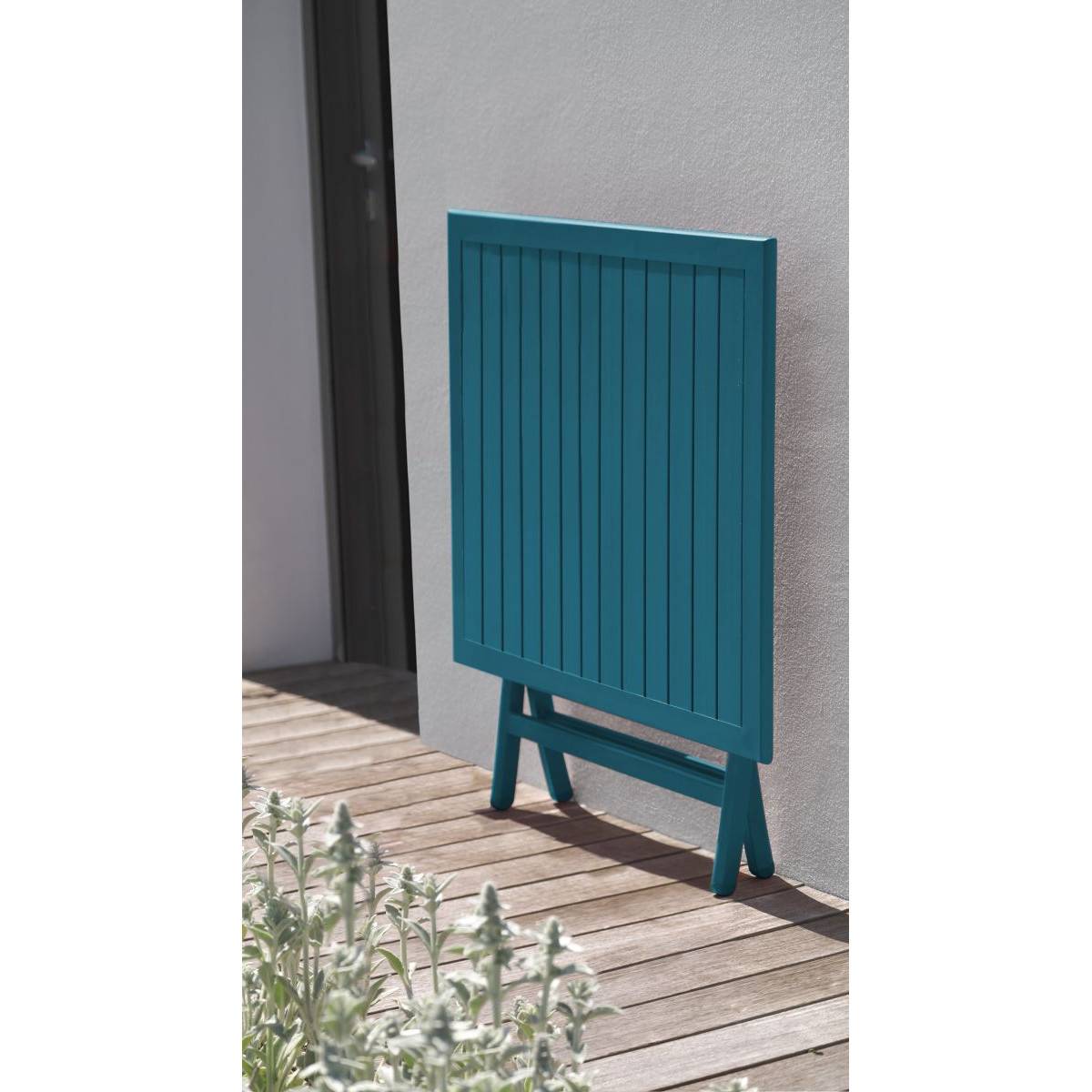 Paris Prix - Table de Jardin Pliante "Marius" 70cm Bleu Canard - Imagen 3