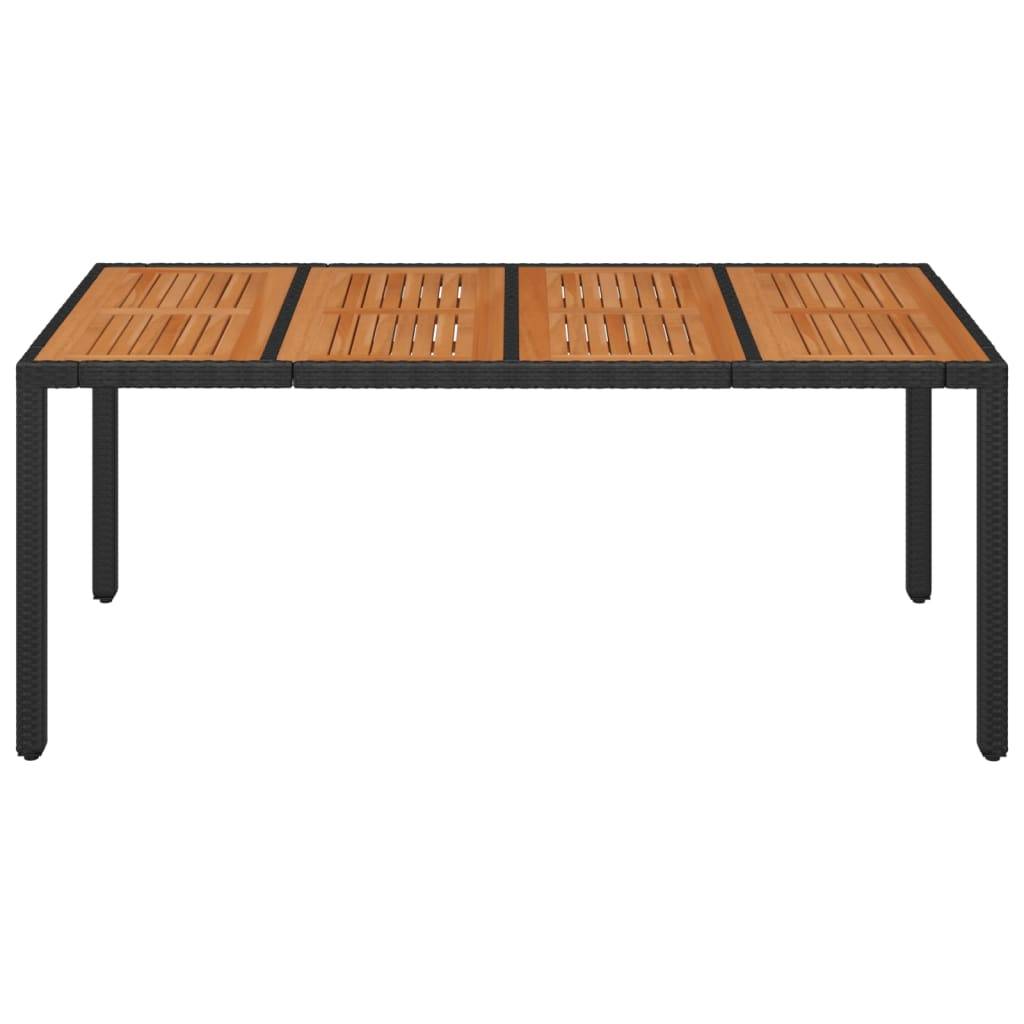 PANGIVO - Table de jardin dessus en bois noir résine tressée 190 x 90 x 75 cm - PANGIVO - Image 3
