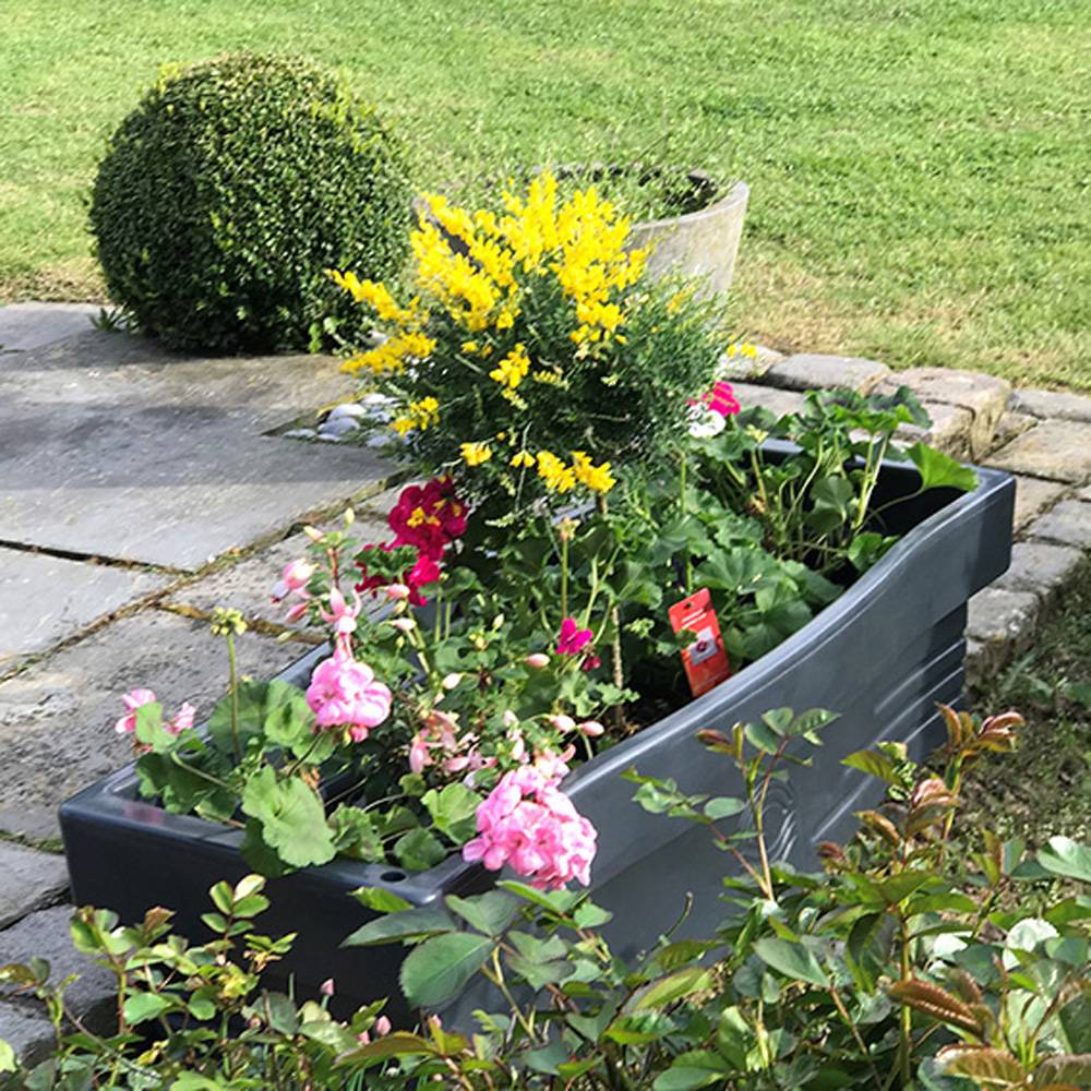 Jardinière design effet pierre 70l avec réserve d'eau-plast'up rotomoulage - Imagen 5