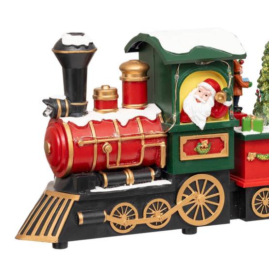 Village lumineux train Père Noël bonhomme de neige 12 LED musical ATMOSPHERA CREATEUR D'INTERIEUR - Image 2