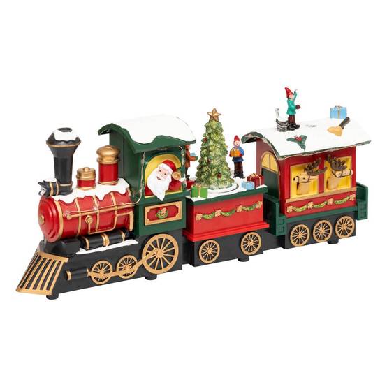 Village lumineux train Père Noël bonhomme de neige 12 LED musical ATMOSPHERA CREATEUR D'INTERIEUR - Image 1