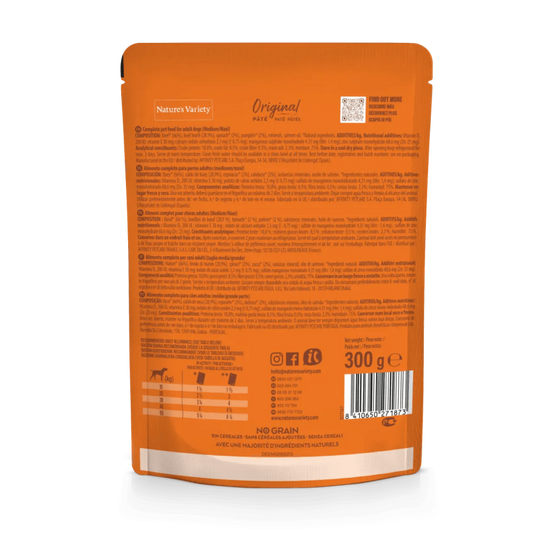 PATEE CHIEN - ORIGINAL BOEUF MED/MAX - NATURE'S VARIETY 300 g - Imagen 2